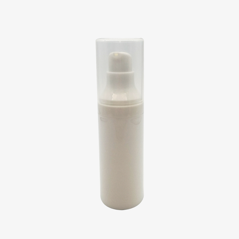 Botella sin aire de plástico blanco de 30 ml
